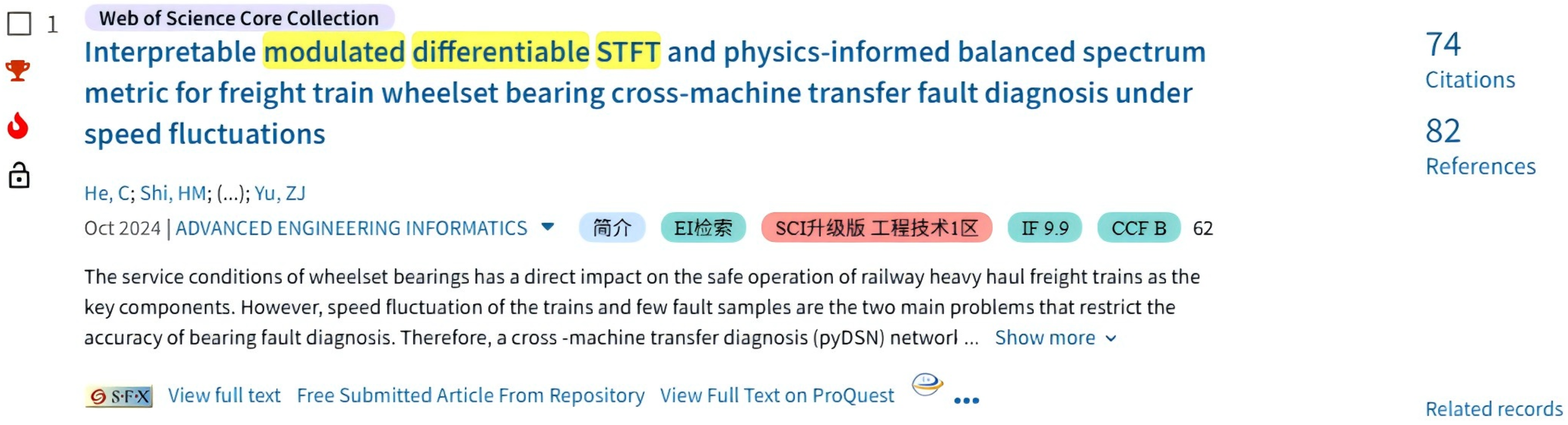 ESI Highly Cited Paper Certificate